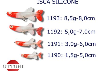 Peixe de silicone cabeça vermelha